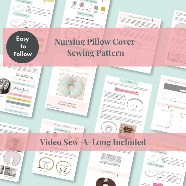 Nursing Pillow Cover Sewing Pattern (Fits Standard Boppy)