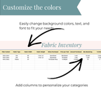 Fabric Stash Inventory Spreadsheet