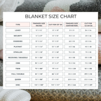 Printable Blanket Size Chart PDF