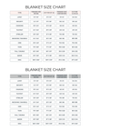 Printable Blanket Size Chart PDF
