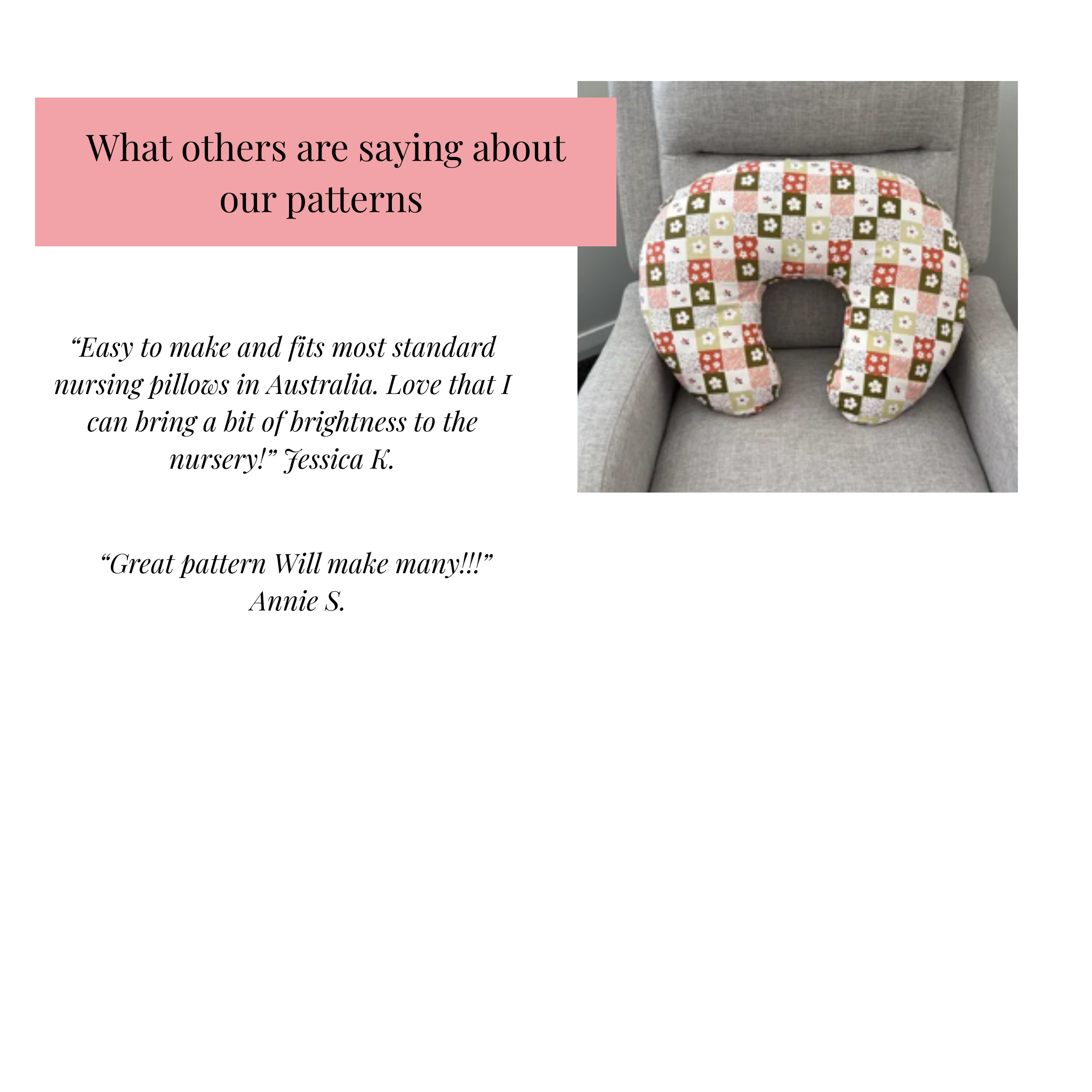 Nursing Pillow Cover Sewing Pattern (Fits Standard Boppy)